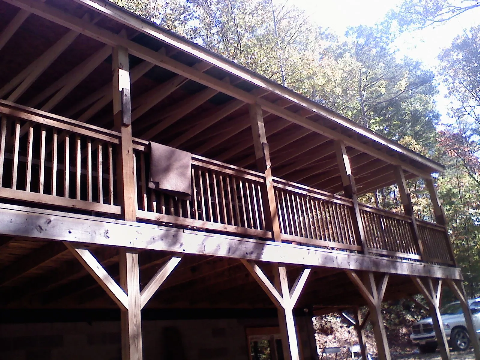 Timber framing under a new elevated porch and deck — Roof Leak Repair in Meyersdale by Roofing Brothers